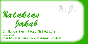 malakias jakab business card